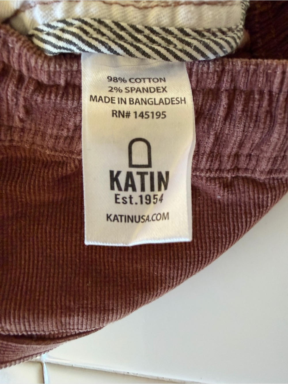 Katin Corduroy Shorts Brown Elastic Waist Drawstring Size M - Picture 5 of 5